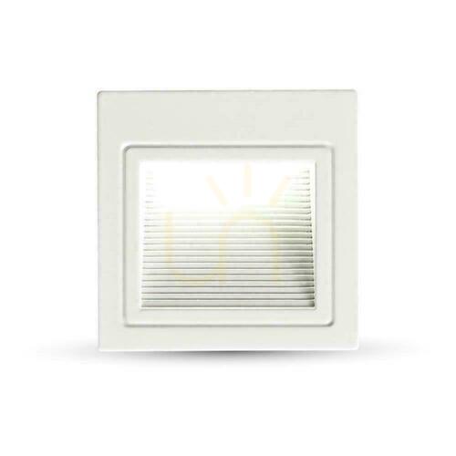Prüfen V-TAC 3W LED-Treppenleuchte Quadratisch Weiß 230V VT-1143 4000K 200lm.