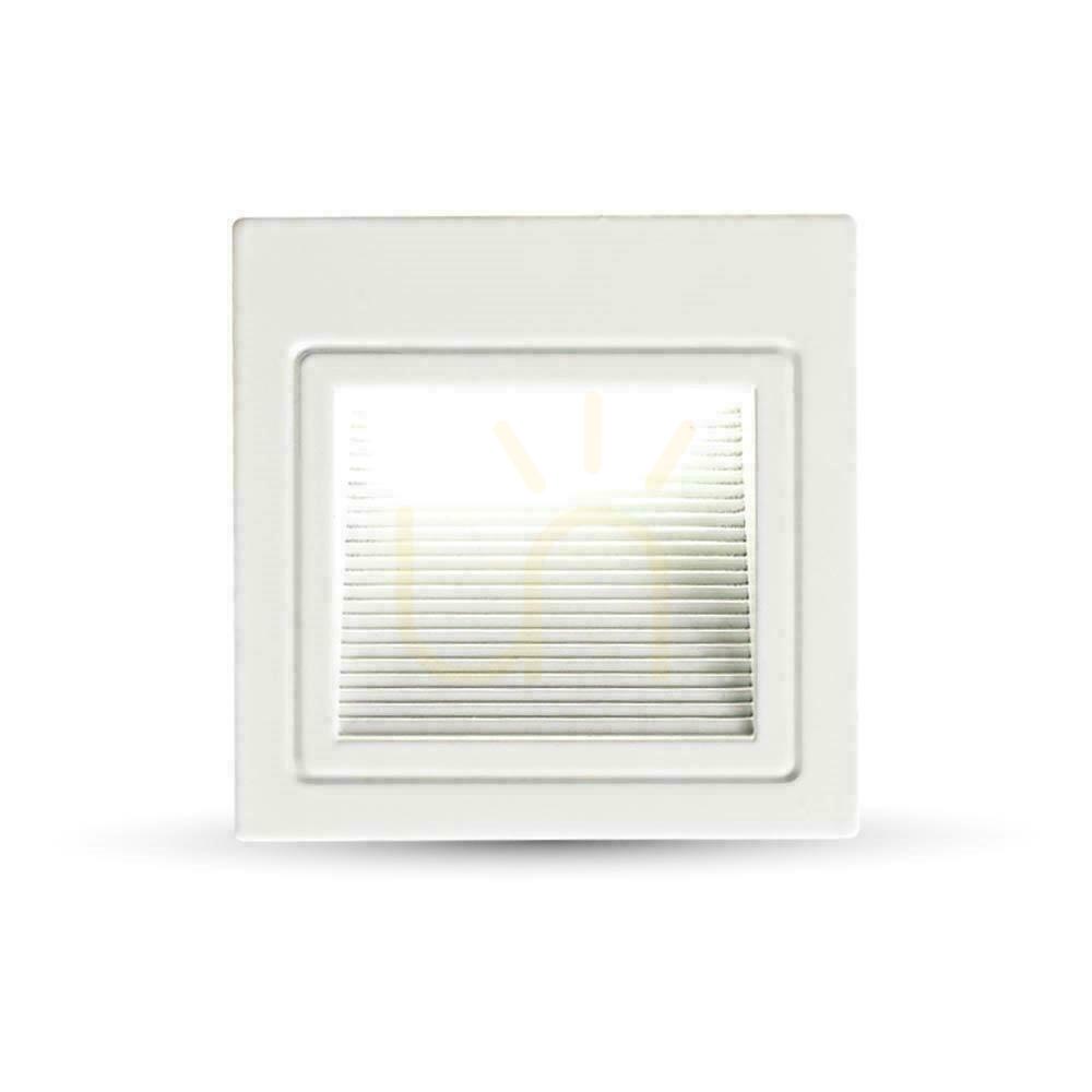 Prüfen V-TAC 3W LED-Treppenleuchte Quadratisch Weiß 230V VT-1143 4000K 200lm. V-TAC 3W LED-Treppenleuchte Quadratisch Weiß 230V VT-1143 4000K 200lm.
