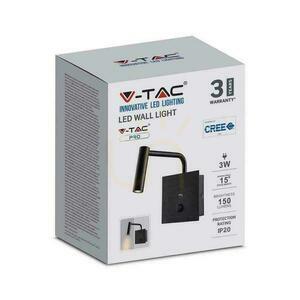 LED-Leuchte V-TAC 3W Wandleuchte Hotel Bett USB Schalter Schwarz COB CREE VT-2943 3000K 150lm 3 Jahre Garantie small 4