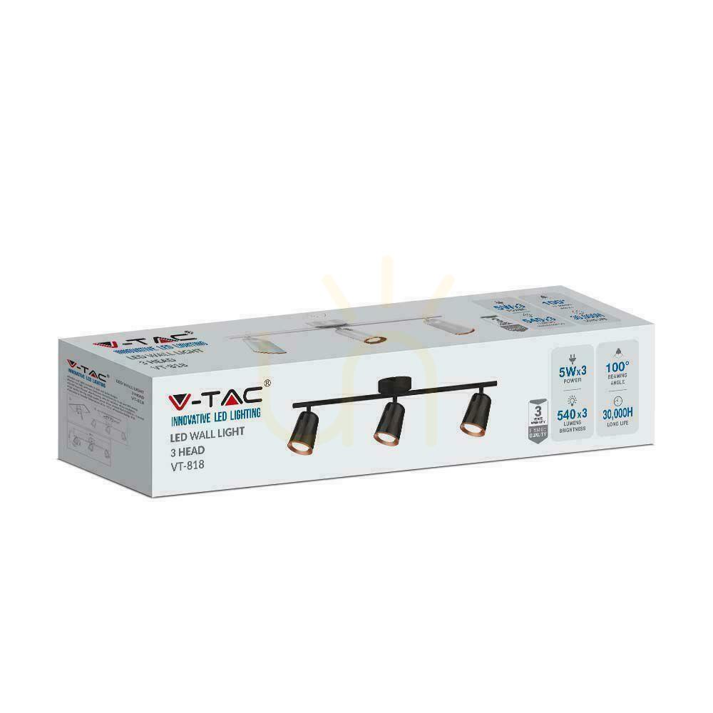 Vorschau V-TAC 15W LED-Deckenleuchte Schwarz VT-818 3000K 1620lm 3 Jahre Garantie V-TAC 15W LED-Deckenleuchte Schwarz VT-818 3000K 1620lm 3 Jahre Garantie