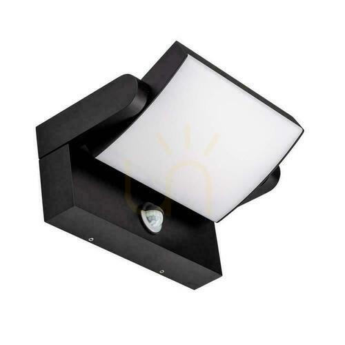 Prüfen V-TAC 17W LED-Projektor-Fassadenleuchte Bewegungsmelder Schwarz IP65 VT-11020S 4000K 2520lm.