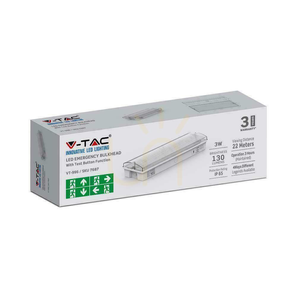 Vorschau V-TAC 3W LED-Notevakuierungsleuchte 4 Piktogramme, TEST-Taste VT-996 6400K 130lm 3 Jahre Garantie V-TAC 3W LED-Notevakuierungsleuchte 4 Piktogramme, TEST-Taste VT-996 6400K 130lm 3 Jahre Garantie