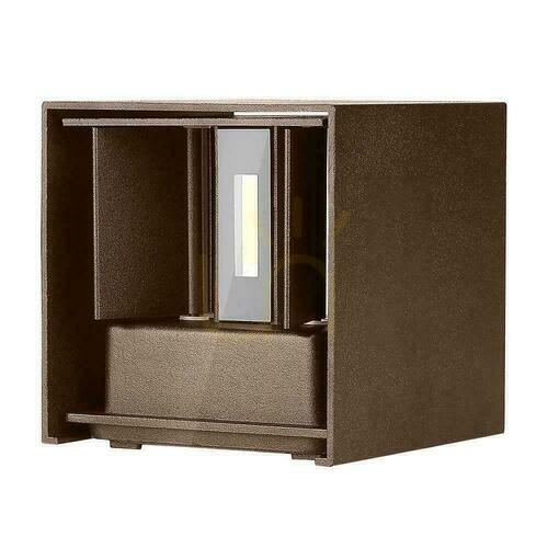 Prüfen V-TAC 11W LED Wandleuchte Oben Unten Verstellbar Bronze Corten Quadratisch IP65 VT-759-12 3000K 1360lm