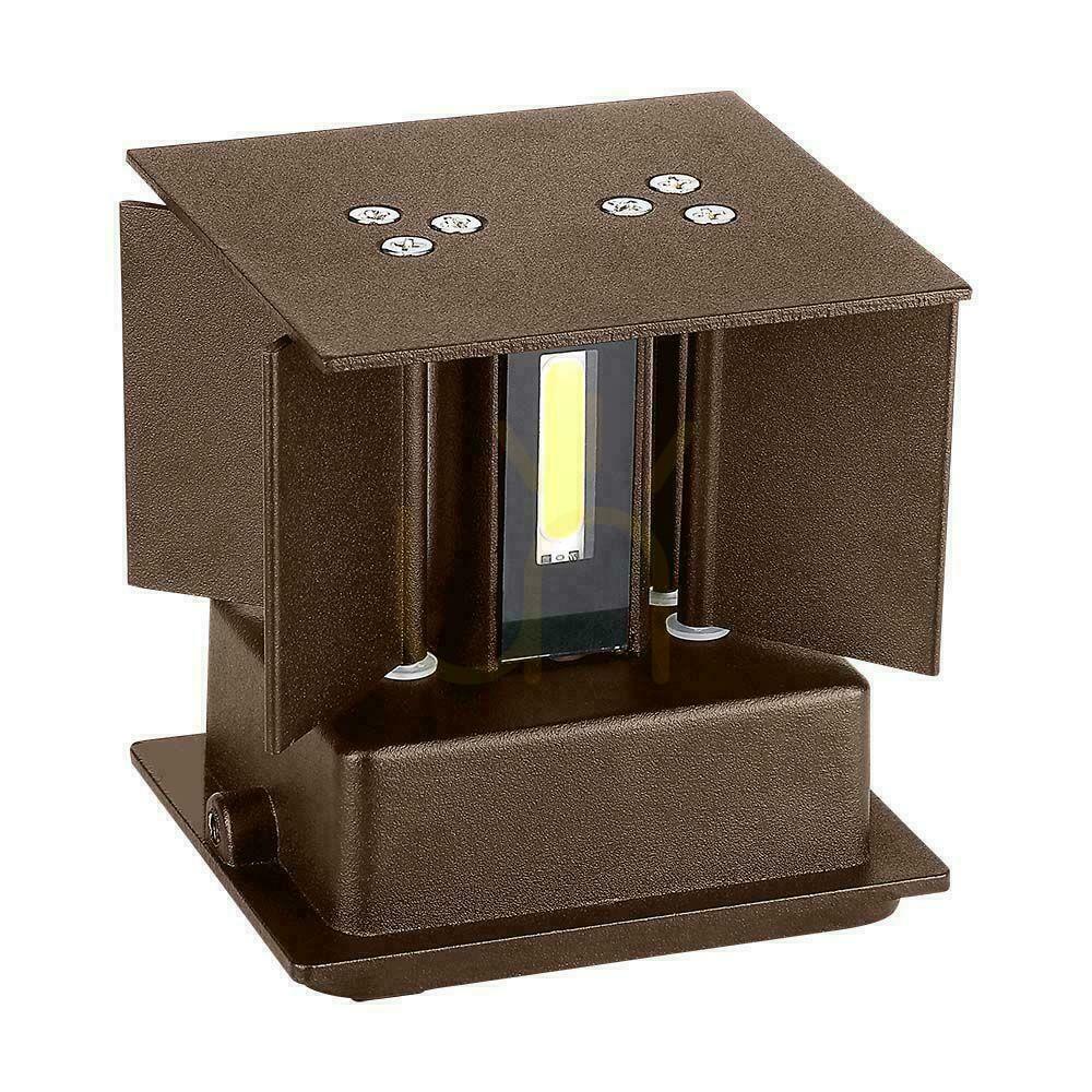 Prüfen V-TAC 11W LED Wandleuchte Oben Unten Verstellbar Bronze Corten Quadratisch IP65 VT-759-12 3000K 1360lm V-TAC 11W LED Wandleuchte Oben Unten Verstellbar Bronze Corten Quadratisch IP65 VT-759-12 3000K 1360lm