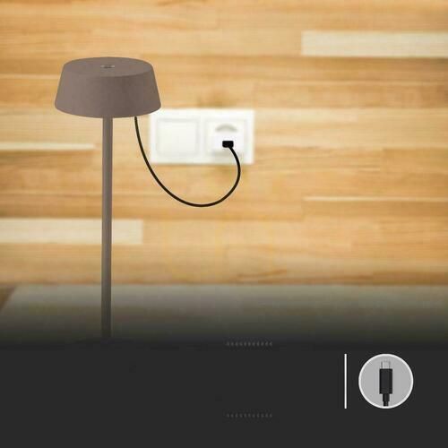 Prüfen V-TAC 2W LED-Ladegerät dimmbare Nachttischlampe IP54 Bronze Corten VT-7562-C 3000K 200lm
