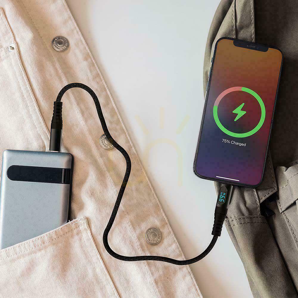 Anzeige USB-C-auf-USB-C-Kabel V-TAC VT-5303 schwarz 1 m 100 W USB-C-auf-USB-C-Kabel V-TAC VT-5303 schwarz 1 m 100 W
