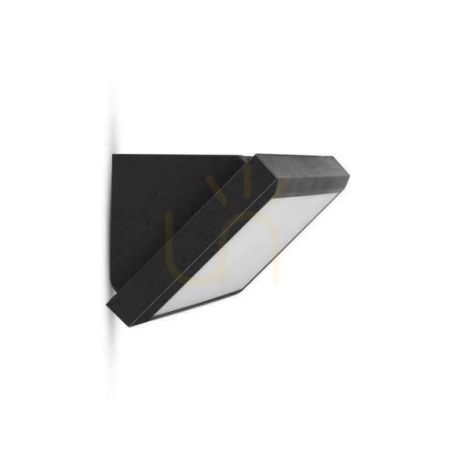Prüfen V-TAC 12W LED-Wandleuchte mit Abschrägung Schwarz IP65 VT-8054 4000K 1250lm.