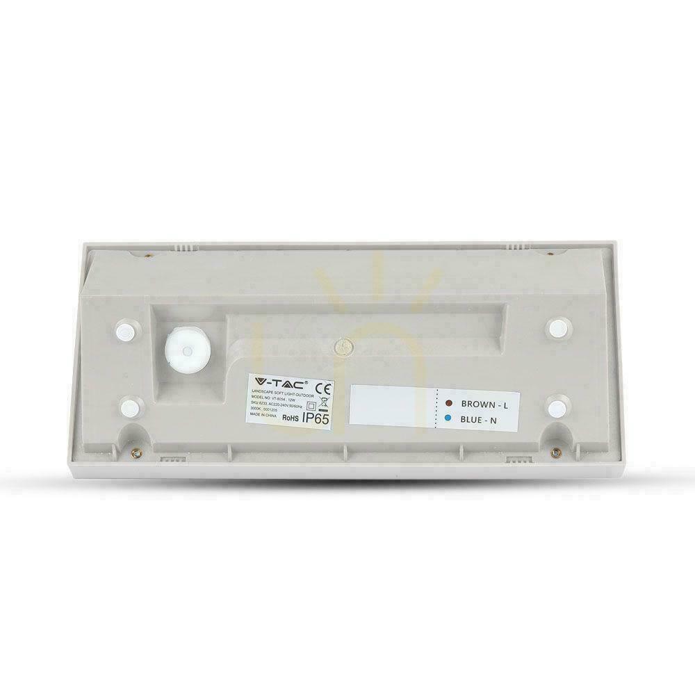 Vorschau V-TAC 12W LED-Wandleuchte mit Abschrägung Weiß IP65 VT-8054 6400K 1250lm. V-TAC 12W LED-Wandleuchte mit Abschrägung Weiß IP65 VT-8054 6400K 1250lm.