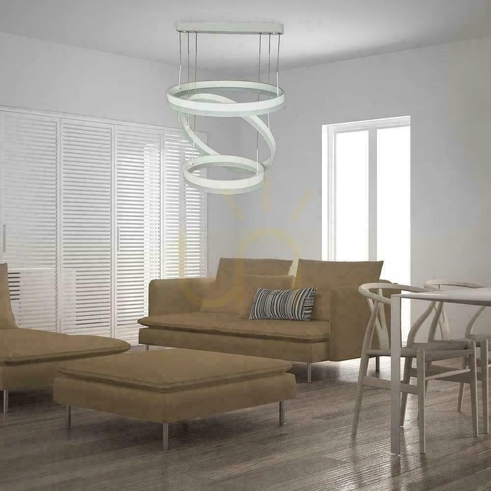 Aussicht LED V-TAC 82W Soft Light Chandelier Pendelleuchte Dimmbar Weiß VT-82-3-W-N 3000K 4550lm 3 Jahre Garantie LED V-TAC 82W Soft Light Chandelier Pendelleuchte Dimmbar Weiß VT-82-3-W-N 3000K 4550lm 3 Jahre Garantie