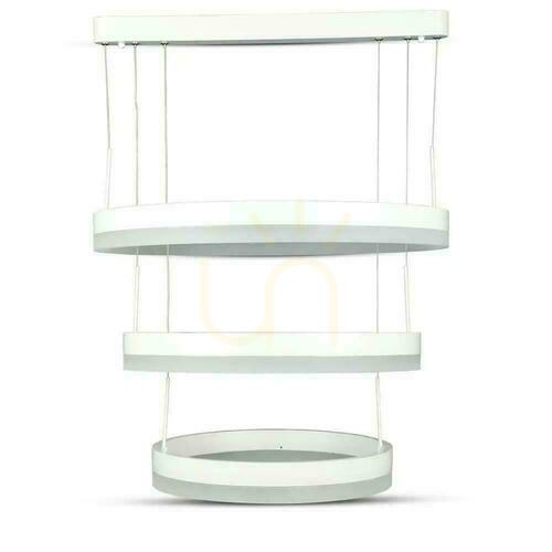 Prüfen LED V-TAC 82W Soft Light Chandelier Pendelleuchte Dimmbar Weiß VT-82-3-W-N 3000K 4550lm 3 Jahre Garantie