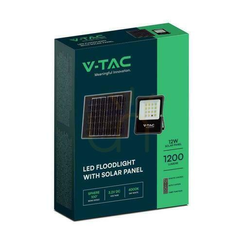 Prüfen Solar-LED-Flutlicht V-TAC 16W 1600 lm 4000 K mit Fernbedienung IP65 VT-55200