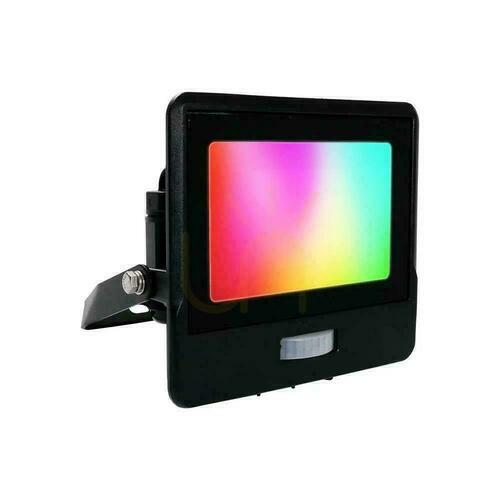 Prüfen LED-Projektor WiFi V-TAC 20W Bewegungssensor Schwarz Mit SMART MUFa Amazon Alexa Google Home VT-5192S RGB+3000K-6500K 1500lm