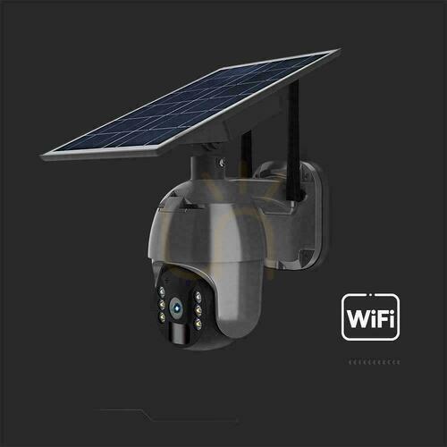 Prüfen V-TAC WiFi WiFi HD SMART Solar PTZ IR Außenkamera Schwarz VT-11024