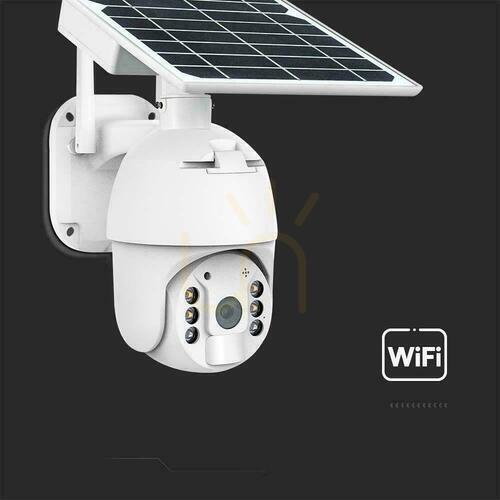 Prüfen V-TAC WiFi HD SMART Solar PTZ Außenkamera IR Weiß VT-11024