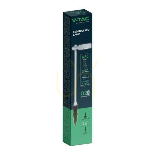 Prüfen V-TAC 2-Funktions-LED-Mastleuchte 6W IP65 100cm Weiß VT-11107 3000K 520lm