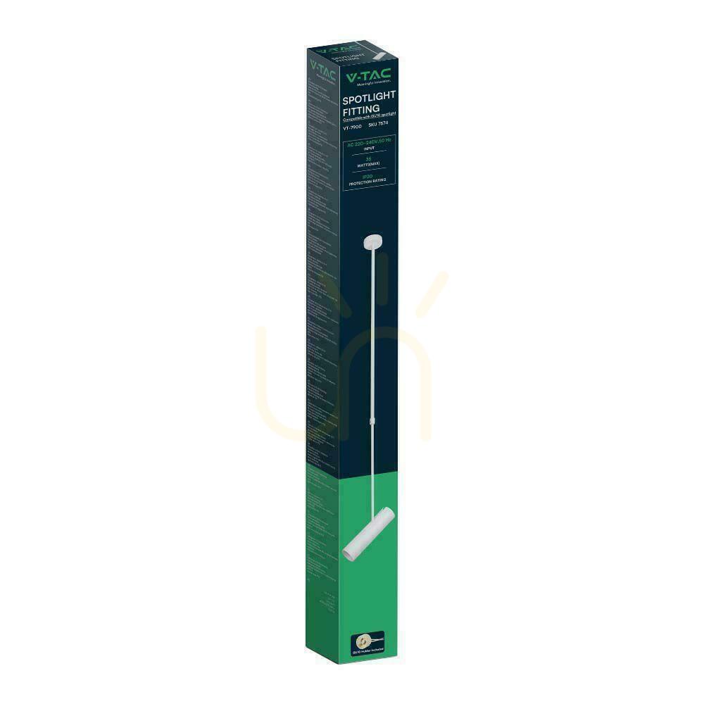 Anzeige V-TAC GU10 Adjustable Ceiling Luminaire 830-1170mm Weiß VT-7900 3 Jahre Garantie V-TAC GU10 Adjustable Ceiling Luminaire 830-1170mm Weiß VT-7900 3 Jahre Garantie