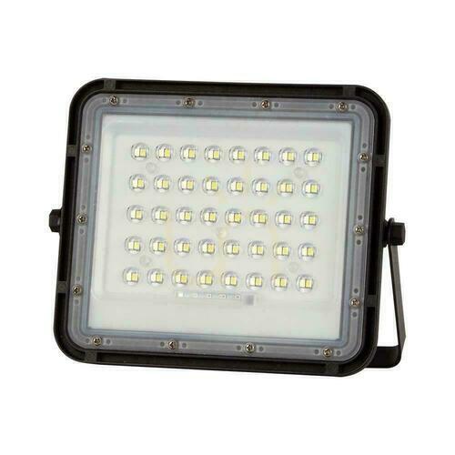 Prüfen V-TAC 10W Solar-LED-Scheinwerfer mit Fernbedienung, AUTO, Timer, IP65 Schwarz VT-80W 4000K 800lm.