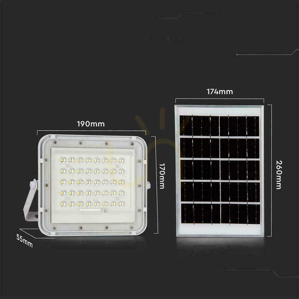 Zeige V-TAC 6W Solar LED Projektor Pilot, AUTO, Timer, IP65 Weiß VT-40W-W 6400K 400lm V-TAC 6W Solar LED Projektor Pilot, AUTO, Timer, IP65 Weiß VT-40W-W 6400K 400lm