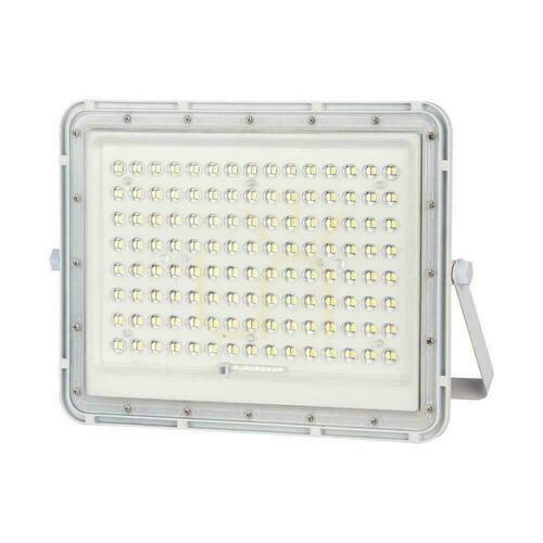 Prüfen V-TAC 20W Solar LED Projektor mit Fernbedienung, AUTO, Timer, IP65 Weiß VT-180W-W 6400K 1800lm