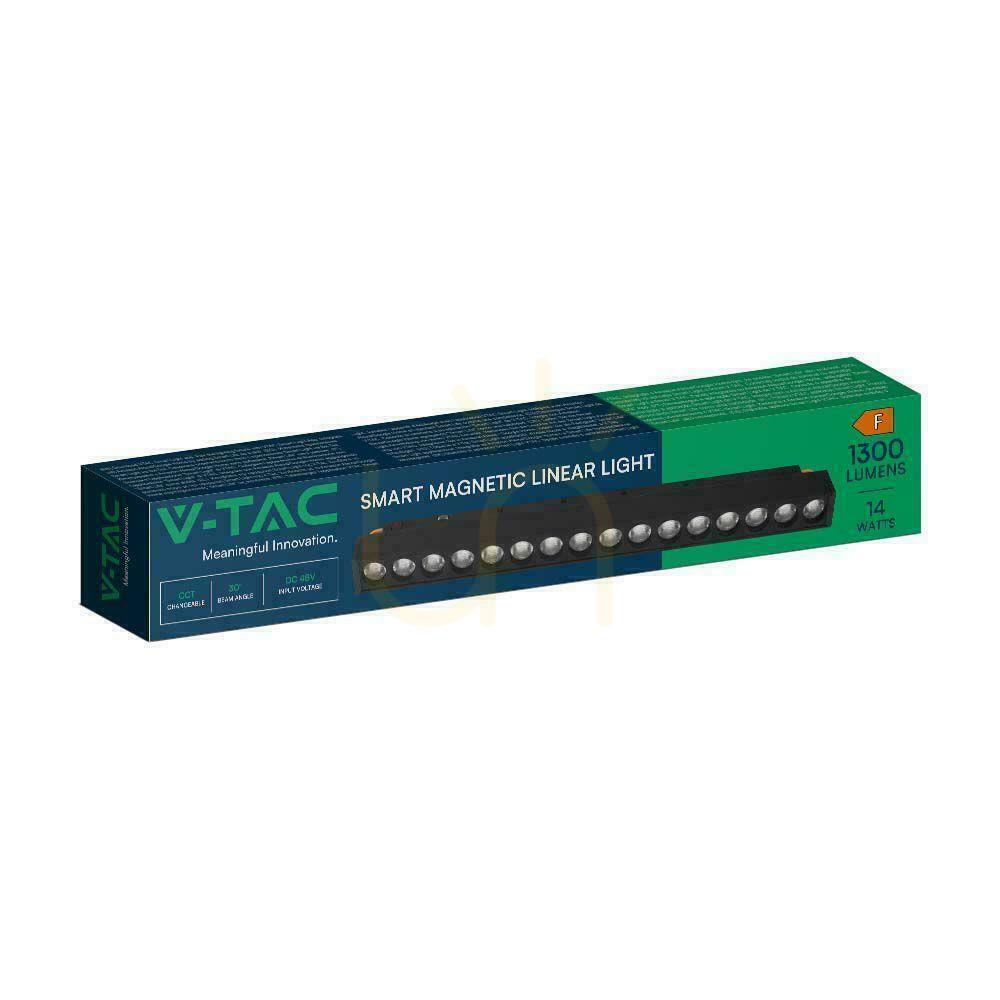 Zeige SMART 48V V-TAC 14W LED CCT 30st SMART WiFi TRACKLIGHT Busleuchte Schwarz VT-3614 2700K-6400K 1300lm 3 Jahre Garantie SMART 48V V-TAC 14W LED CCT 30st SMART WiFi TRACKLIGHT Busleuchte Schwarz VT-3614 2700K-6400K 1300lm 3 Jahre Garantie