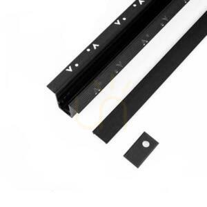 SMART 48V V-TAC 200cm Aluminium Flush Rail SMART 48V V-TAC 200cm Aluminium Schwarz (inklusive Blende und Kappen) small 3
