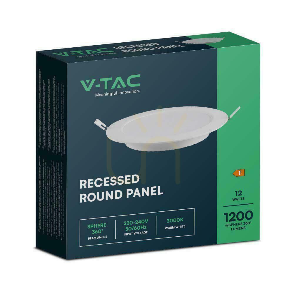 Vorschau V-TAC LED-Panel Einbau Premium Downlight 12W Rund fi170 VT-61012 3000K 1200lm. V-TAC LED-Panel Einbau Premium Downlight 12W Rund fi170 VT-61012 3000K 1200lm.