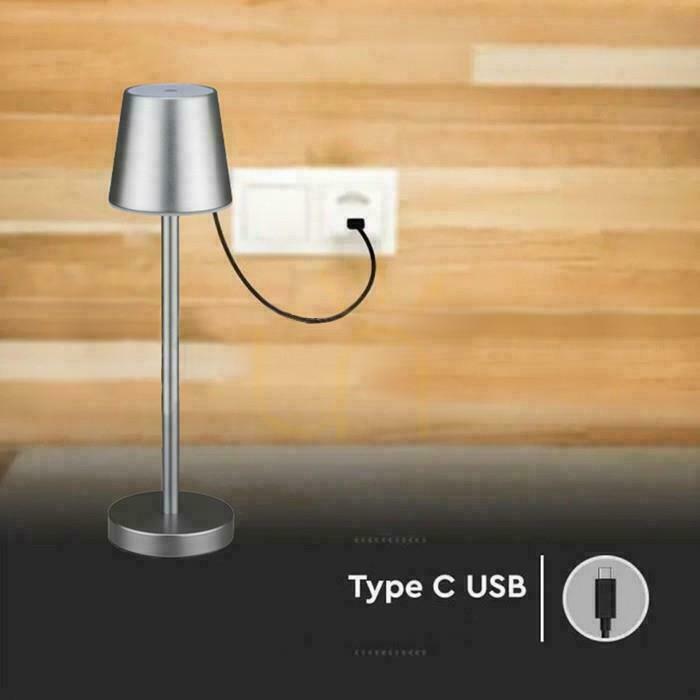 Zeige V-TAC 3W LED-Ladegerät Dimmbare Nachttischlampe Grau VT-7703 3000K 70lm. V-TAC 3W LED-Ladegerät Dimmbare Nachttischlampe Grau VT-7703 3000K 70lm.