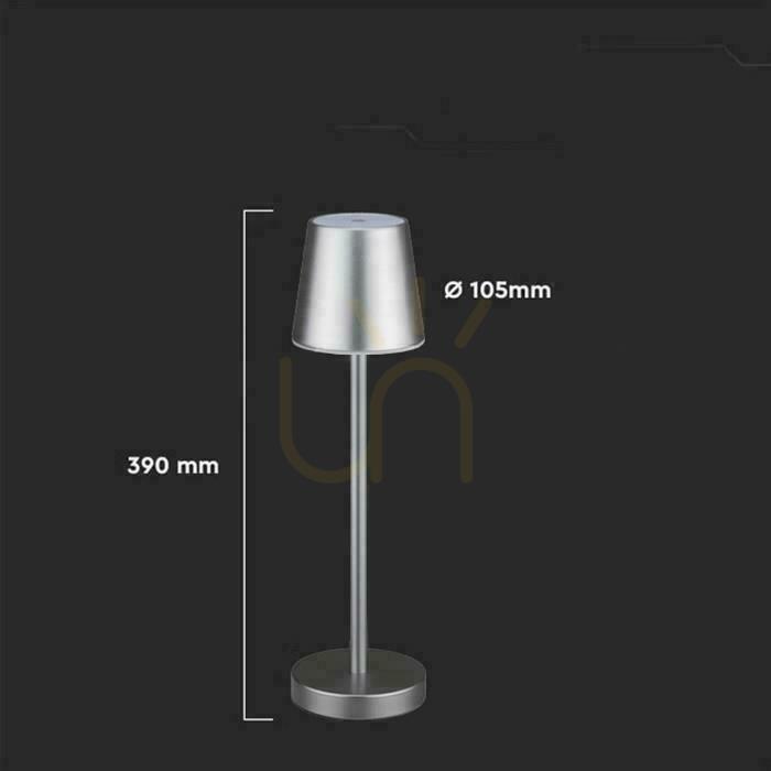 Aussicht V-TAC 3W LED-Ladegerät Dimmbare Nachttischlampe Grau VT-7703 3000K 70lm. V-TAC 3W LED-Ladegerät Dimmbare Nachttischlampe Grau VT-7703 3000K 70lm.