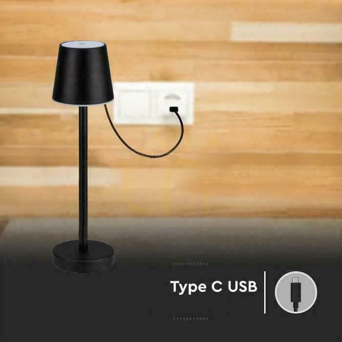 Zeige V-TAC 3W LED Charging Dimmable Nightstand Desk Lamp Black VT-7703 4000K 70lm. V-TAC 3W LED Charging Dimmable Nightstand Desk Lamp Black VT-7703 4000K 70lm.