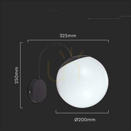 Prüfen V-TAC Sphere Garden Luminaire E27 Downward Wallpaper Schwarz MAT VT-1223 3 Jahre Garantie