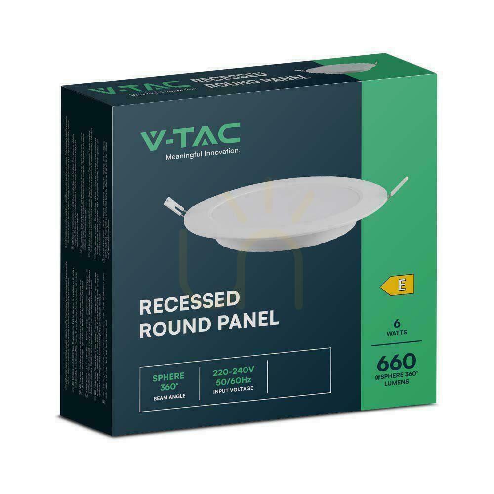 Vorschau V-TAC LED-Panel Einbau Premium Downlight 6W Rund fi120 VT-61006 4000K 660lm. V-TAC LED-Panel Einbau Premium Downlight 6W Rund fi120 VT-61006 4000K 660lm.