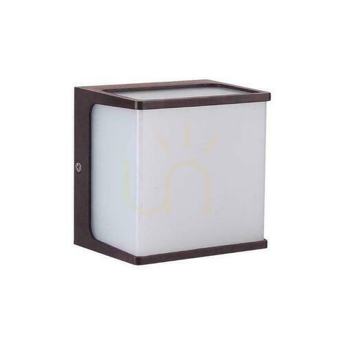 Prüfen Außenwandleuchte V-TAC VT-708 LED 8 W 750 lm 3000 K, IP65, braun, Opalabdeckung 120×120 mm
