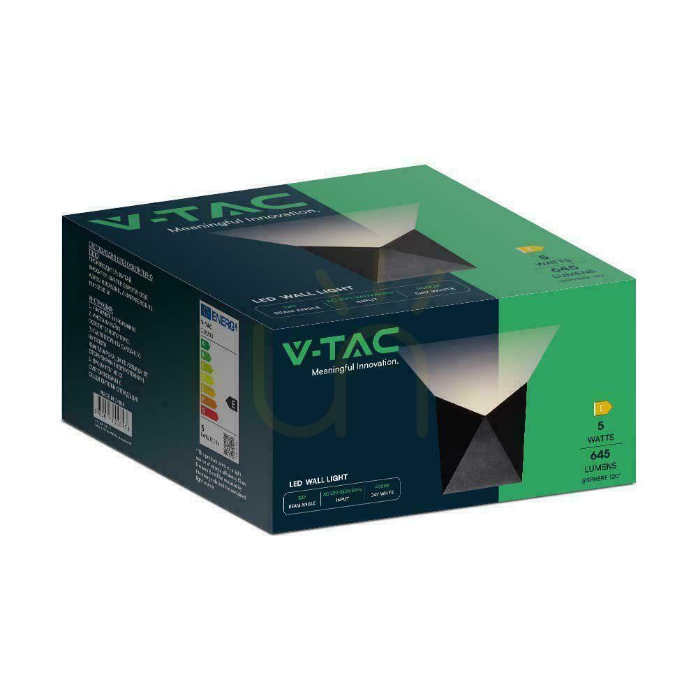 Zeige Wandleuchte V-TAC 5W LED Schwarz IP65 VT-825-N 4000K 645lm. Wandleuchte V-TAC 5W LED Schwarz IP65 VT-825-N 4000K 645lm.