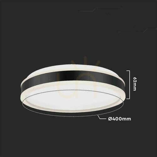 Prüfen Plafond V-TAC 38W LED 3in1 Schwarz Rund fi.40cm VT-7757 4000K 4050lm