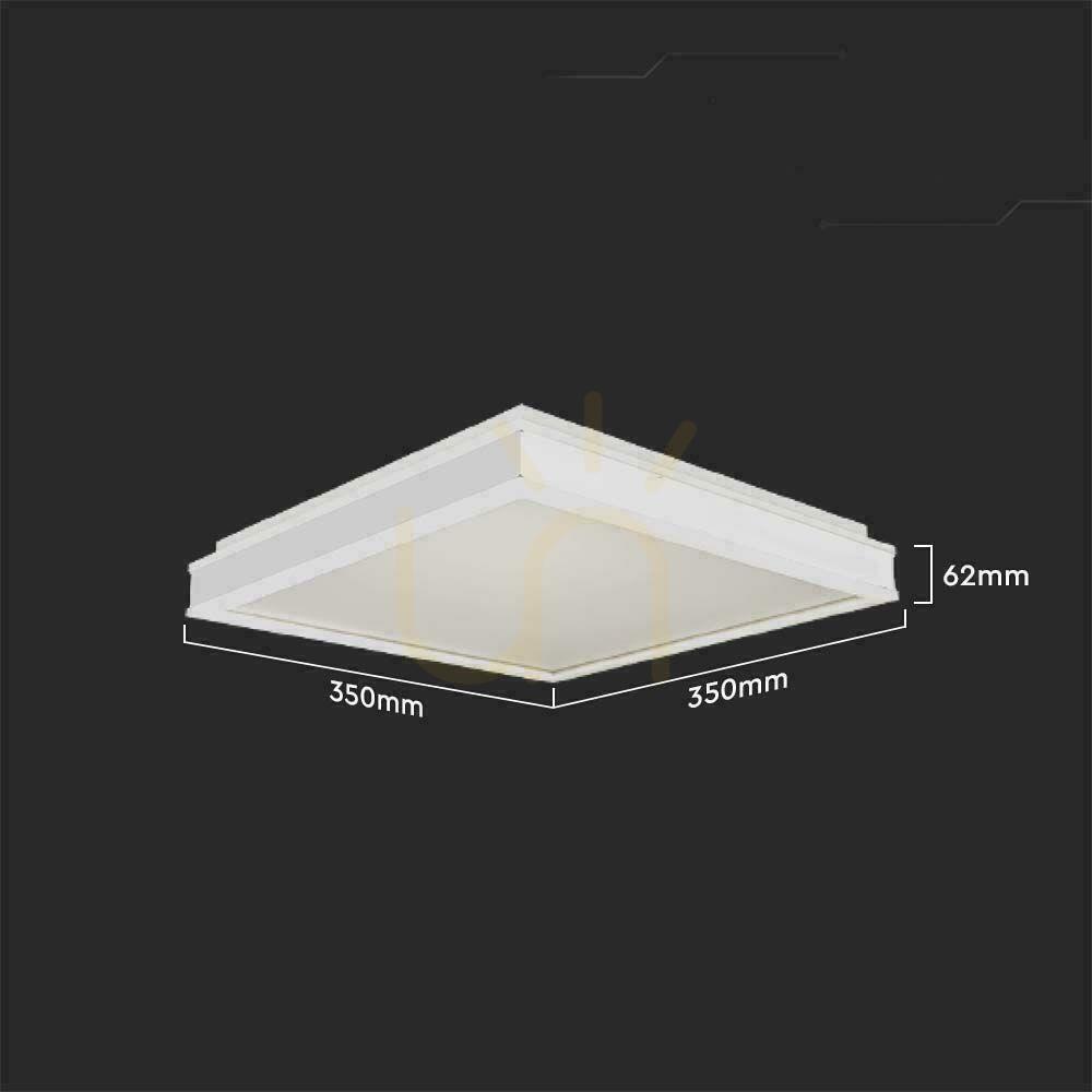 Aussicht Plafond V-TAC 18W LED 3in1 Weiß Quadratisch 45x45cm VT-7757 4000K 1490lm Plafond V-TAC 18W LED 3in1 Weiß Quadratisch 45x45cm VT-7757 4000K 1490lm
