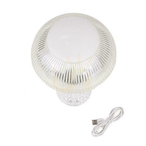 Prüfen V-TAC 1W LED Nachttischlampe 25cm USB Aufladung Dimmbar Transparent VT-1040 3000K-6000K 50lm