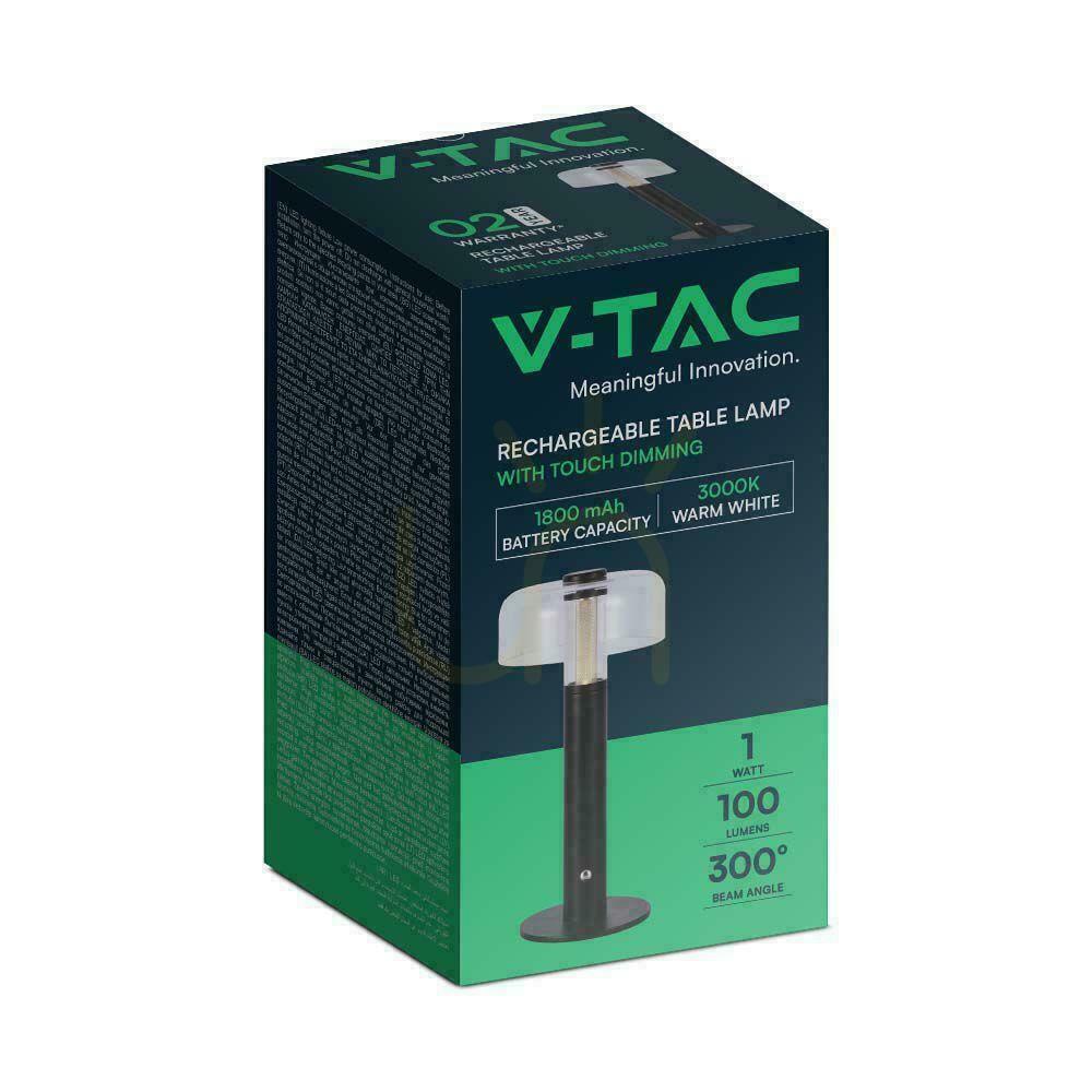 Aussicht V-TAC 1W LED Nachttischlampe 30cm USB Aufladung Dimmbar Schwarz VT-1049 3000K 100lm V-TAC 1W LED Nachttischlampe 30cm USB Aufladung Dimmbar Schwarz VT-1049 3000K 100lm