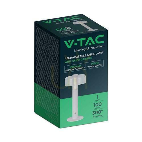 Prüfen V-TAC 1W LED Nachttischlampe 30cm USB Aufladung Dimmbar Weiß VT-1049 3000K 100lm