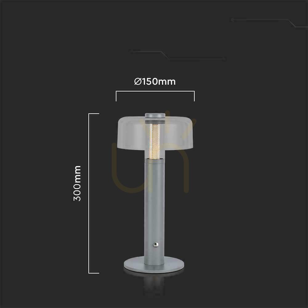 Vorschau V-TAC 1W LED Nachttischlampe 30cm USB Aufladung Dimmbar Grau VT-1049 3000K 100lm V-TAC 1W LED Nachttischlampe 30cm USB Aufladung Dimmbar Grau VT-1049 3000K 100lm