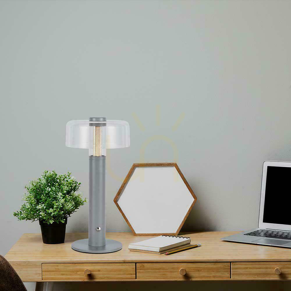 Prüfen V-TAC 1W LED Nachttischlampe 30cm USB Aufladung Dimmbar Grau VT-1049 3000K 100lm V-TAC 1W LED Nachttischlampe 30cm USB Aufladung Dimmbar Grau VT-1049 3000K 100lm