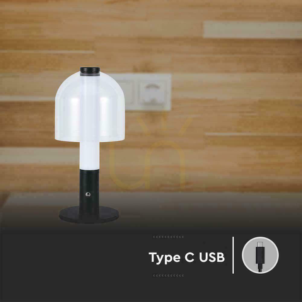 Zeige V-TAC 2W LED Nachttischlampe 30cm USB Aufladung Dimmbar Schwarz VT-1056 3000K 100lm V-TAC 2W LED Nachttischlampe 30cm USB Aufladung Dimmbar Schwarz VT-1056 3000K 100lm