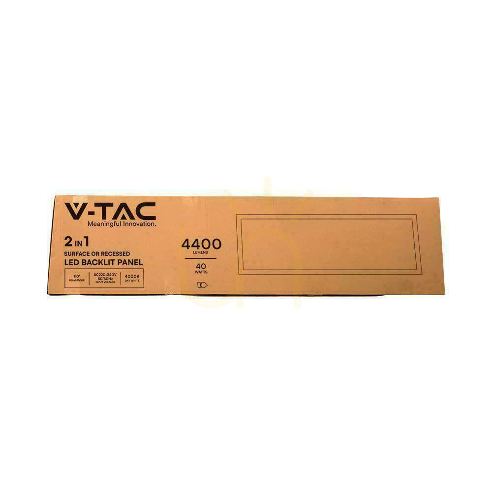 Anzeige V-TAC 40W 1200x300 3in1 Auf-/Einbau LED-Panel VT-6147 6500K 4400lm V-TAC 40W 1200x300 3in1 Auf-/Einbau LED-Panel VT-6147 6500K 4400lm