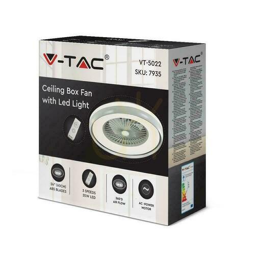 Prüfen V-TAC 45W LED Pilot RF CCT Deckenventilator Grau VT-5022 3000lm