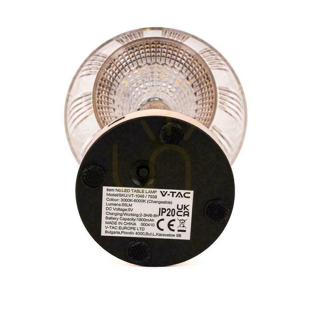 Vorschau V-TAC 1W LED 26cm Schreibtisch Nachtlicht USB Aufladung Dimmbar Gold VT-1048 3000K-6000K 55lm. V-TAC 1W LED 26cm Schreibtisch Nachtlicht USB Aufladung Dimmbar Gold VT-1048 3000K-6000K 55lm.