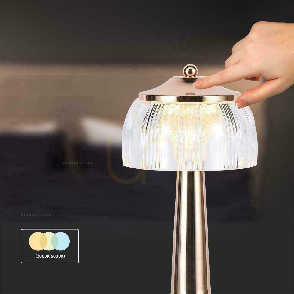 Aussicht V-TAC 1W LED 26cm Schreibtisch Nachtlicht USB Aufladung Dimmbar Gold VT-1048 3000K-6000K 55lm. V-TAC 1W LED 26cm Schreibtisch Nachtlicht USB Aufladung Dimmbar Gold VT-1048 3000K-6000K 55lm.