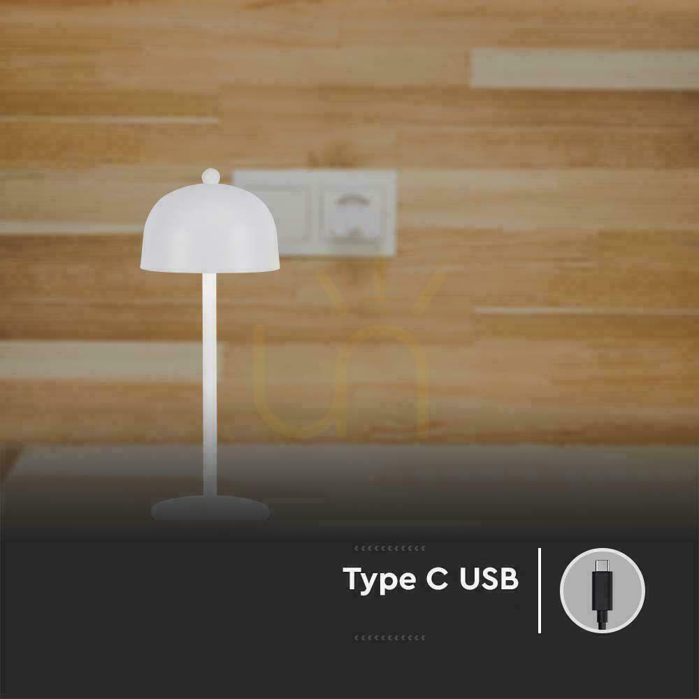 Aussicht V-TAC 3W LED Nachttischlampe 30cm USB Aufladung Dimmbar Weiß VT-1052 3000K-6000K 200lm V-TAC 3W LED Nachttischlampe 30cm USB Aufladung Dimmbar Weiß VT-1052 3000K-6000K 200lm