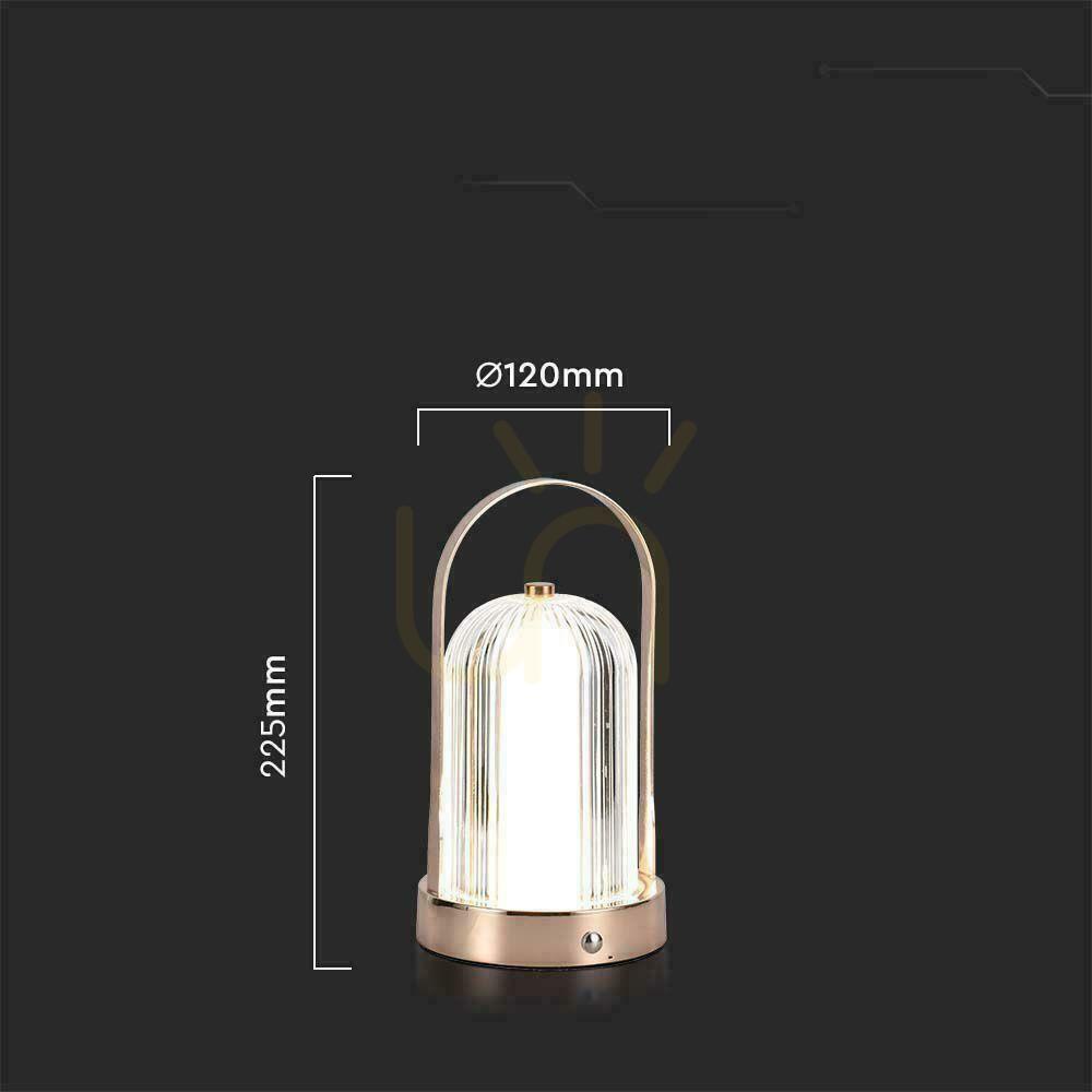 Vorschau V-TAC 1W LED Nachttischlampe 22cm USB Aufladung Dimmbar Matt Gold VT-1057 3000K-6000K 55lm V-TAC 1W LED Nachttischlampe 22cm USB Aufladung Dimmbar Matt Gold VT-1057 3000K-6000K 55lm