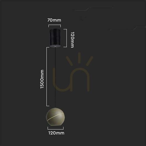 Prüfen V-TAC LED-Pendelleuchte 8,5W 120cm Gold Champagner VT-7796 3000K 850lm