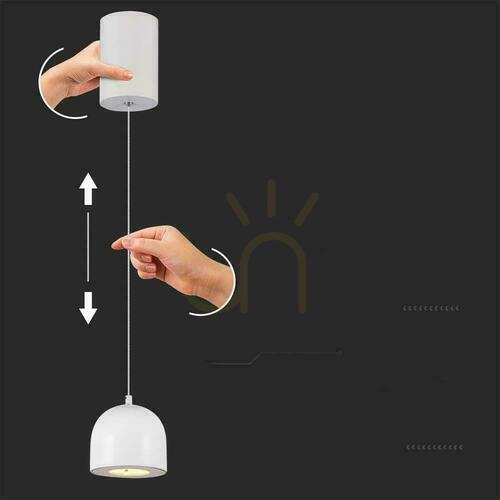 Prüfen V-TAC LED-Pendelleuchte 8,5W 100cm Verstellbar, Touch-Schalter Weiß VT-7795 3000K 850lm
