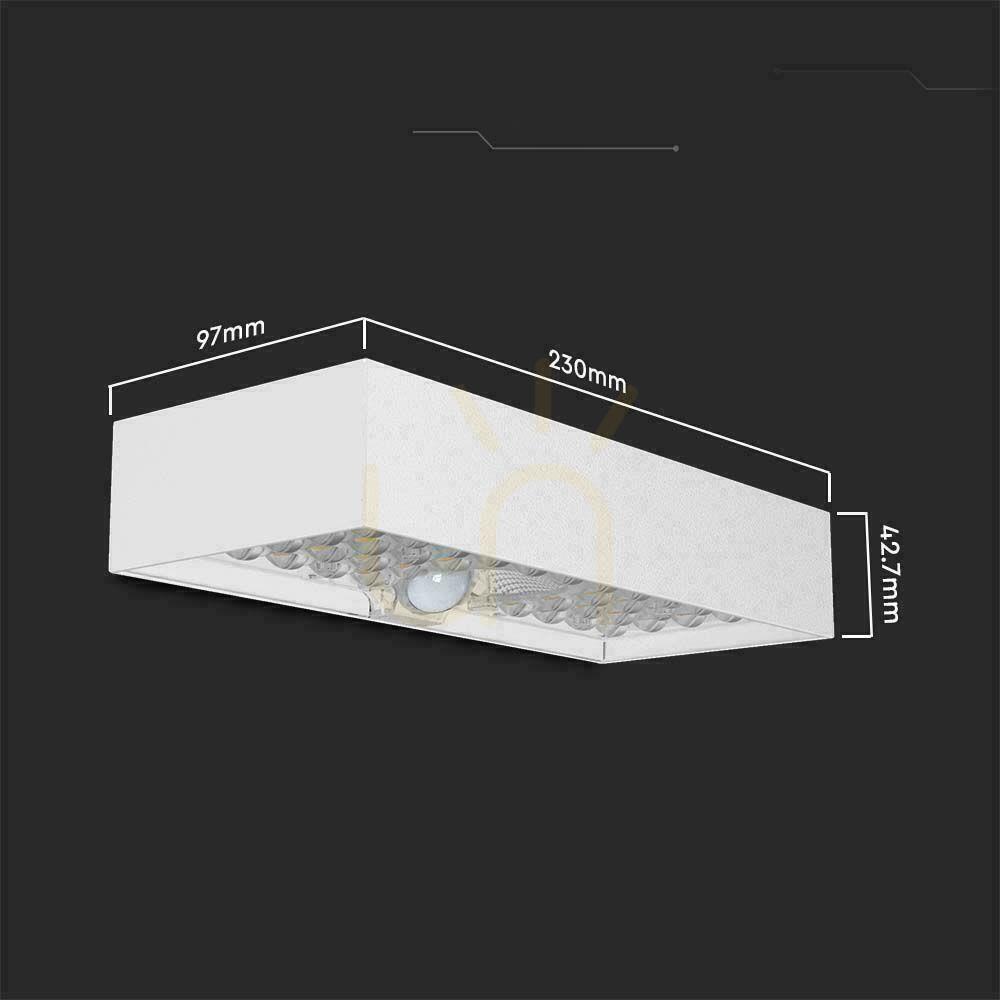 Vorschau V-TAC 6W Bewegungssensor Weiß VT-406 4000K 900lm Solar Wandmontage Garten Wandlampe. V-TAC 6W Bewegungssensor Weiß VT-406 4000K 900lm Solar Wandmontage Garten Wandlampe.